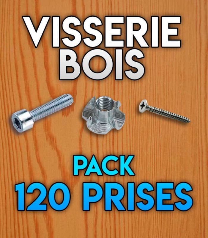 Visserie bois pour pack 120 prises initiation